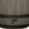 thumbnail image 4 of Expert Gardener 18" × 18" × 12" Whiskey Barrel Walnut Brown 100% Recycled Resin Hose Pot with Removable Drainage Plug, 4 of 9