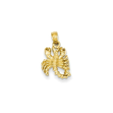 14k Yellow Gold 3-D Scorpio Zodiac Pendant