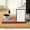 thumbnail image 4 of Wooden Book Stand Triangle Book Holder Reading With Phone Holder Book Rest With Cup Holder For Coffee Bibliophile Book Lovers Natural, 4 of 5