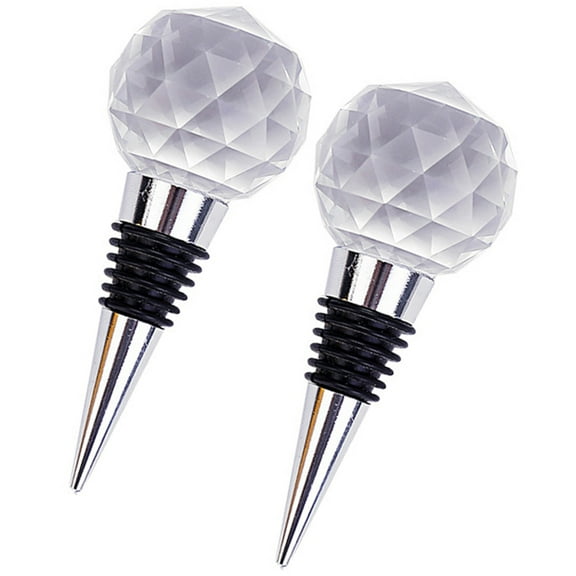 CTIRCHIU Wine Bottle Stoppers Set of 2, Round Crystal Design, Wine Preservation Seals for Freshness