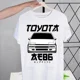 thumbnail image 3 of Camiseta de Manga corta con estampado de Initial D Drift Car Akagi RedSuns, camisa de Anime AE86, JDM, Tops de Takumi Fujiwara, 3 of 5