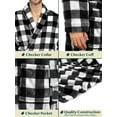 thumbnail image 6 of PAVILIA Mens Robe, Soft Plaid Robe for Men, Fleece Warm Long Bathrobe for Bath Shower Spa with Shawl Collar and Pockets, Plush Microfiber - Black and White Buffalo Plaid Checkered, 6 of 9