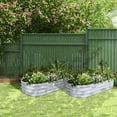 thumbnail image 2 of 4x2x1FT Galvanized Raised Garden Bed Kit Oval Metal Ground Planter Box Outdoor Bottomless Planter Raised Beds for Vegetables Flowers Herbs Fruits, Gray, 2 of 18