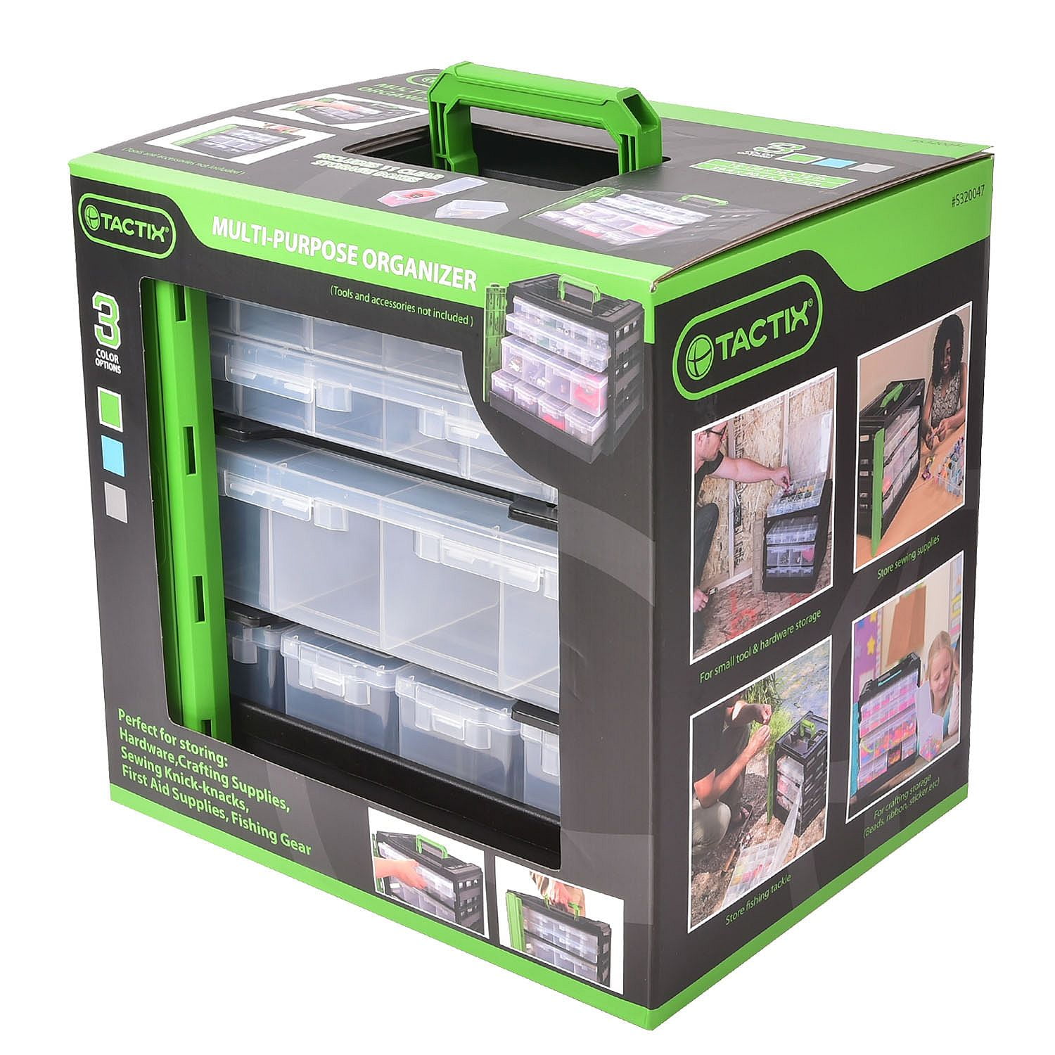 Tactix MultiPurpose Organizer Storage Box Green