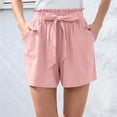thumbnail image 7 of Summer High Waist Shorts Women Tie Waist Beach Vacation Shorts Casual Streetwear XXL, 7 of 7