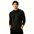 thumbnail image 2 of Fanshiluo Men's Mock Neck Long Sleeve Velvet Fleece Base Layer Shirt, Warm Undershirt,Size S-3XL, 2 of 6