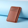 thumbnail image 3 of Retro Women Men PU Litchee Pattern Solid Color Card Case Mini Purse (Black), 3 of 9