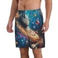 thumbnail image 2 of Kdxio Colorful Planet Universe Pattern Mens Casual Shorts - Drawstring Summer Beach Sports Shorts for Men, 2 of 5