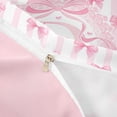thumbnail image 4 of Manfei Girls Kawaii Bow Knot D Personalized Initial Twin Bedding,Teens Women Cute Ribbon Bow Tie Stripes Duvet Cover Set,Pink Reversible,Microfiber Bedroom Decor,2pcs,No Comforter, 4 of 6