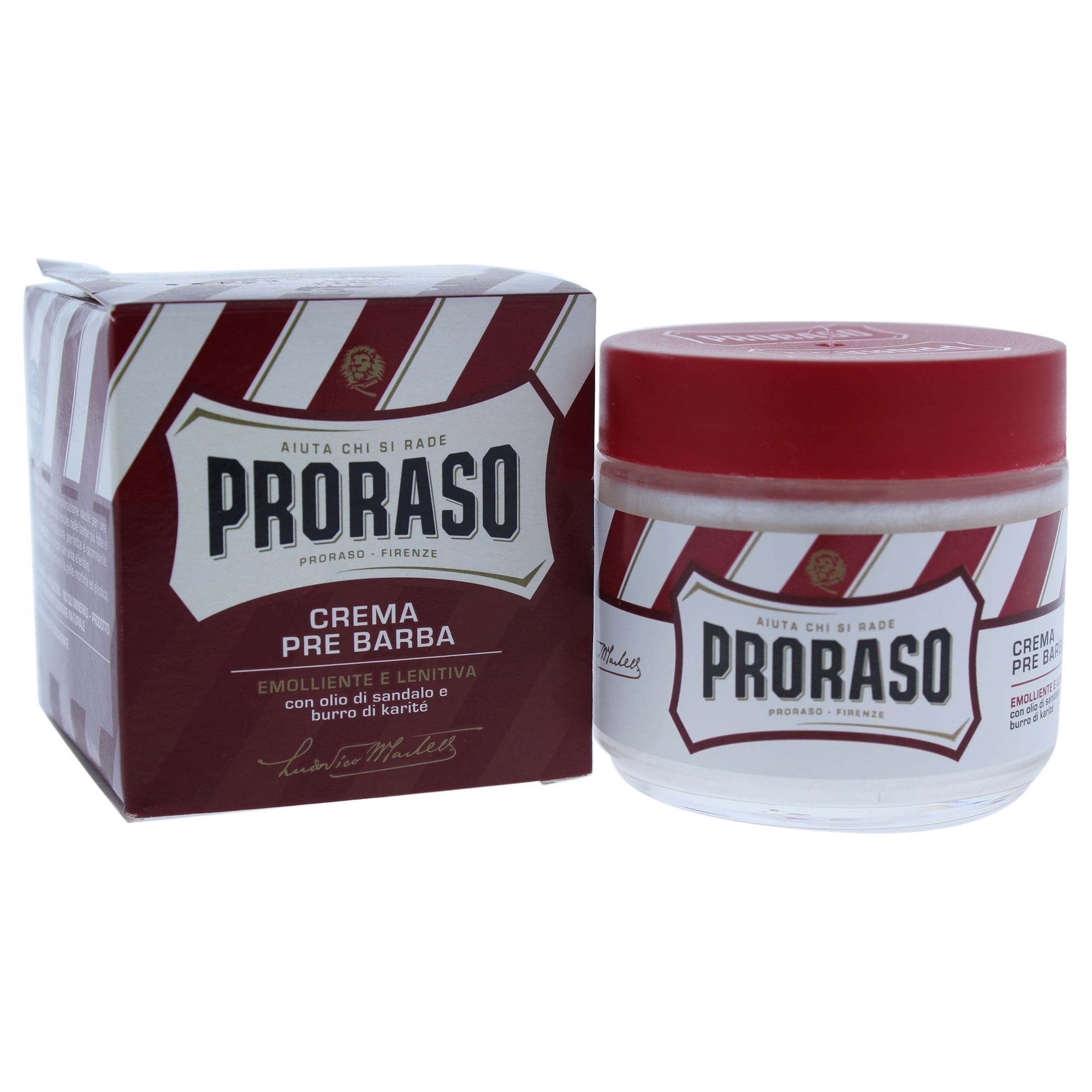Emollient And Soothing Pre-Shave Cream With Sandalwood Oil & Shea Butter by Proraso for Men - 3.38 oz Pre-Shave Cream