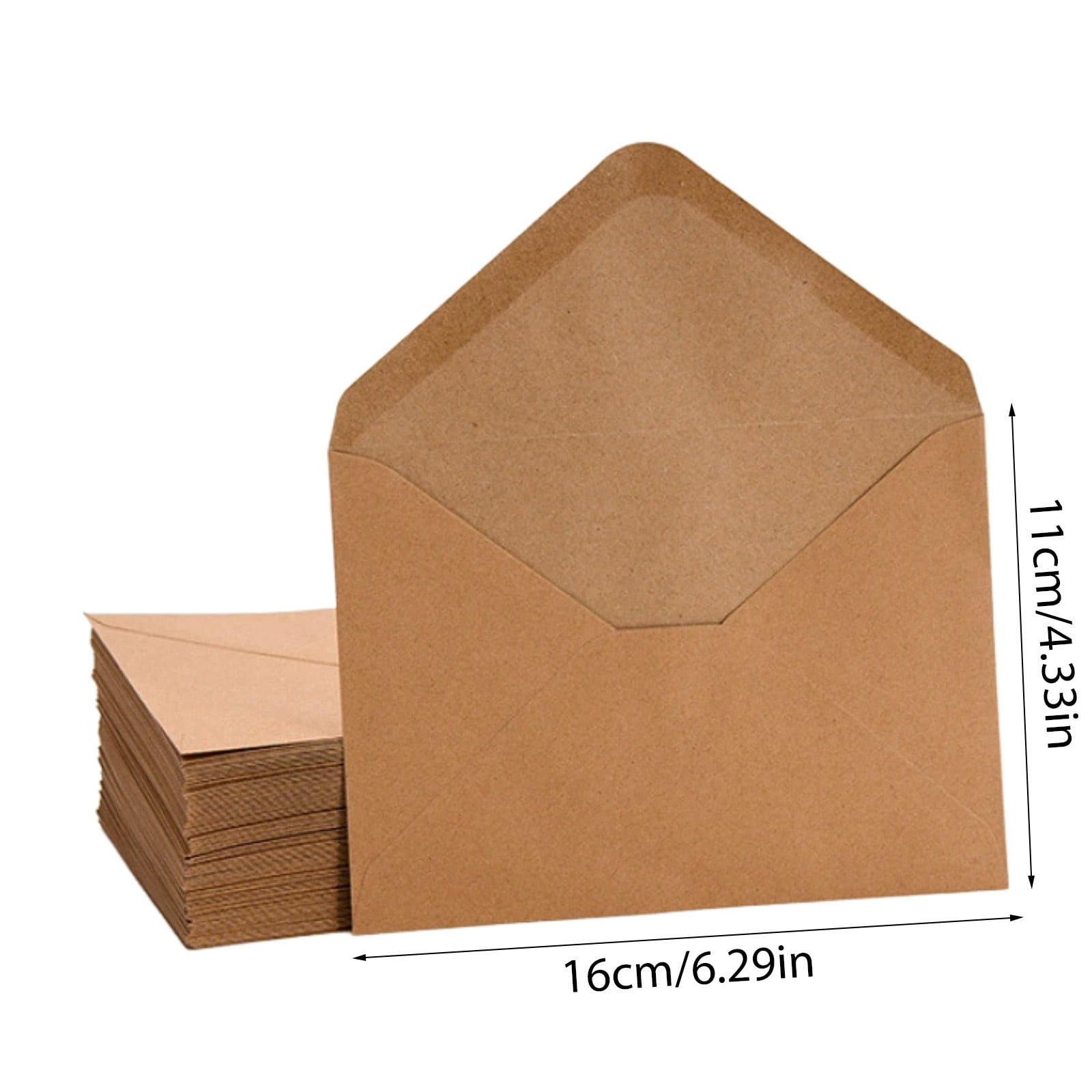 PPKVUFD 50 Pack Gift Card Envelopes, 6.29" x 4.33" Envelopes, Brown Kraft Business Card Envelopes, Small Envelopes for Holidays, Weddings, Birthdays Banquets