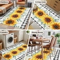 thumbnail image 5 of 3'x5' Rug for Living Room Bedroom, Sunflower Washable Area Rugs Non-Slip Carpet Mats, Yellow Floral Black Plaid Eucalyptus Leaves Indoor Low Pile Area Rug Runner for Kitchen, Mudroom, 5 of 8