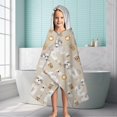 thumbnail image 6 of Cute Shih Tzu Dog and Coffee Pattern Hooded Bath Towel，60"x35" for Ages 3 To 12 Kids, Quick Dry Lightweight Soft Microfiber Hood Beach Towel Cover Up for Kids, 6 of 7