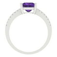 thumbnail image 4 of Clara Pucci 14K White Gold 1.62ct Amethyst Solitaire with Accents Ring, 4 of 8