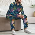thumbnail image 7 of Naloa Undersea Animals Men’s Pajamas Set - Long Sleeve Button Down Sleep Shirt and Pajama Bottoms Sleepwear Set-Medium, 7 of 7