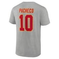 thumbnail image 3 of Men's Isiah Pacheco Gray Kansas City Chiefs Icon Player Name & Number T-Shirt, 3 of 3
