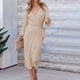 thumbnail image 4 of Vestidos Para Mujer Vestidos de Otoño de Moda Casuales Glúteos Cuello en V Sólido Vendaje Largo Leeve Vestido Odeerbi  ODB131489, 4 of 9
