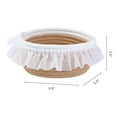 thumbnail image 3 of REGALWOVEN 1 Pack Woven Storage Basket, Shelf Closet Storage Bin with Lace Trim for Key Tray Bowl for Entryway Desk, Catchall Home Decor Khaki/White 6.9*5.9*3.5in, 3 of 5