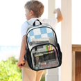 thumbnail image 7 of PVC Transparent Backpacks Clear Backpack for Travel and Outings Light Blue and White Checkered, 7 of 7