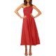 thumbnail image 4 of SAYOO vestidos largos acampanados para mujer 2022, verano sin mangas de un hombro fruncido Color sólido recorte de una pieza SAYOO casual, 4 of 7