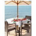 thumbnail image 2 of Outdoor Tablecloth with Umbrella Hole and Zipper, Valentines Day Square Table Cloth 54x54 Inch Waterproof Tablecloth, Romantic Red Truck Rose Flowers Modern Picnic Table Cover for Patio Camping, 2 of 7