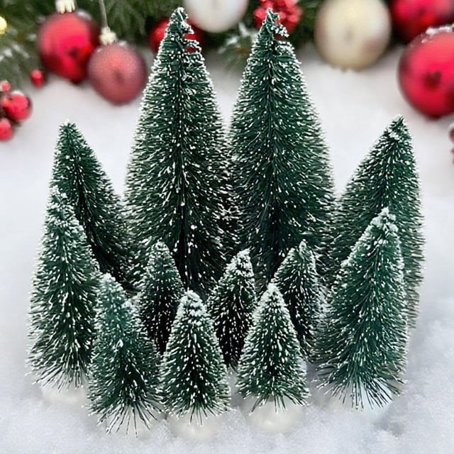 12 Piezas de Mini Árboles de Navidad Artificiales UOUYOO 2.5-13 cm