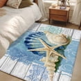 thumbnail image 4 of Area Rugs 2.7'x5', Blue Coastal Starfish Carpet for Living Room Bedroom Dining Room, Vintage Wooden Nautical Coral Summer Throw Kitchen Rugs Non Slip Washable Rectangle Indoor Outdoor Rugs, 4 of 8