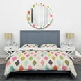 thumbnail image 1 of Designart 'Diamond Retro III' Mid-Century Duvet Cover Set, 1 of 4