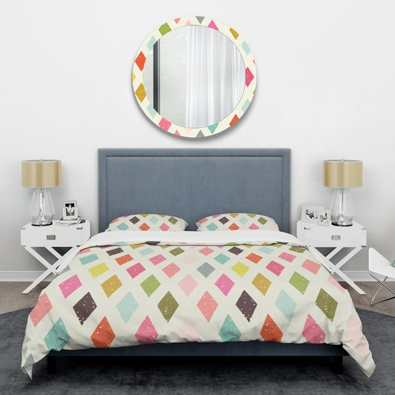 Designart 'Diamond Retro III' Mid-Century Modern Duvet Cover Set