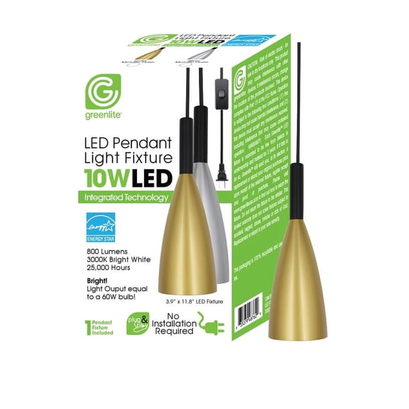 Greenlite Plug & Play Metallic Swag Light