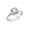 thumbnail image 2 of 0.75ct Halo Princess & Round Set CZ Bridal 14k Yellow Gold Engagement Ring, 2 of 2