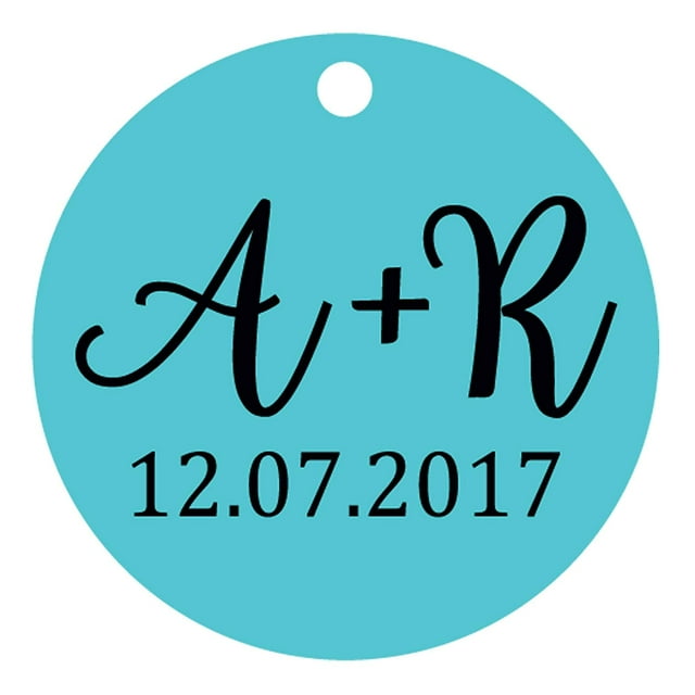 100 Pcs Rond Fait sur Mesure Hang Tags Personnalisé Initiale Cadeau de Faveur de Mariage Papier Tags