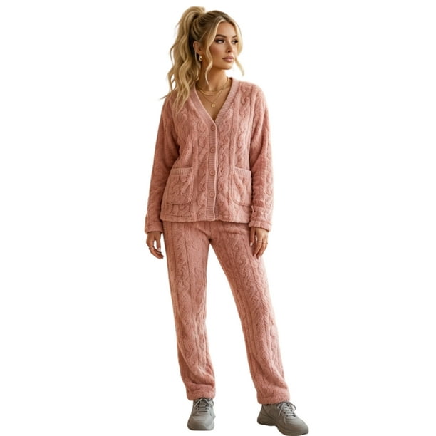 Conjunto de 2 Piezas para Dama Estilo Cozy Unitalla con Textura Tejida