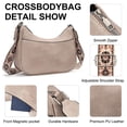 thumbnail image 4 of FALAN MULE Small Crossbody Bags for Women Leather Triple Zip Shoulder Handbag with Adjustable Shoulder Strap, 4 of 6