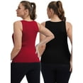thumbnail image 2 of Baywell 2PCs Women Plus Size Tank Tops, Workout Vest with Padded Bra Casual Comfortable Ribbed Knit Sleeveless Tops, 2 of 8