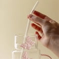 thumbnail image 4 of Vasos transparentes con mariposa rosa en 3D, vaso de vidrio borosilicato de 15 oz con tapa y pajita for bebidas frías o calientes., 4 of 6