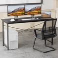 thumbnail image 3 of EDX Computer Desk 47 Inch Writing Desk with Storage Bag Iron Hook Metal Frame for Home, Black, 3 of 9