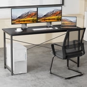 EDX Modern 55 in Simple Computer Desk with Storage Bag and Iron Hook, Black