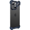 thumbnail image 7 of Designed for iPhone Case,Metal Corner Anti-Fall Borderless Slim No Back Bumper with Camera Lens Protection Shockproof Protective Cover Phone Case (iPhone 15 Plus,Grey), 7 of 7