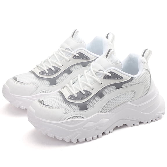 GLYGML Women's Chunky Platform Sneakers Breathable Mesh Dad Shoes Non-Slip Thick Sole for Daily Casual Wear & Street Style
