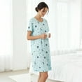 thumbnail image 3 of Zando Womens Nightgowns Cotton Night Gowns Cartoon Printed Sleep Shirts Soft Pajamas Long Sleepdress Casual Sleepwear, 3 of 7
