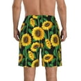 thumbnail image 3 of Kdxio Sunflower 1 Pattern Mens Casual Shorts - Drawstring Summer Beach Sports Shorts for Men, 3 of 9