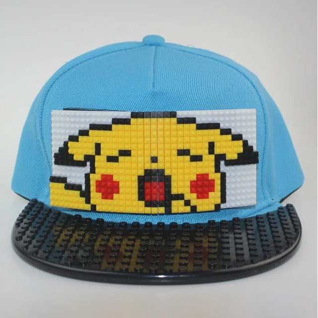 Rompecabezas sombrero niños DIY pixel building blocks creativo oro y plata placa ensamblada hombres y mujeres hip hop gorra de padres e hijos