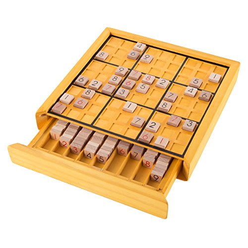Hé! Jouer! Ensemble de jeu de société Sudoku en bois - Ensemble