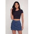 thumbnail image 3 of Women's Denim High Waisted Cargo Pocket Skirt, 3 of 4