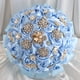 thumbnail image 3 of XmhyTop Ramo de novia de lujo hecho a mano con rosas de seda grandes y flores artificiales para boda real vintage (blanco y beige), 3 of 5