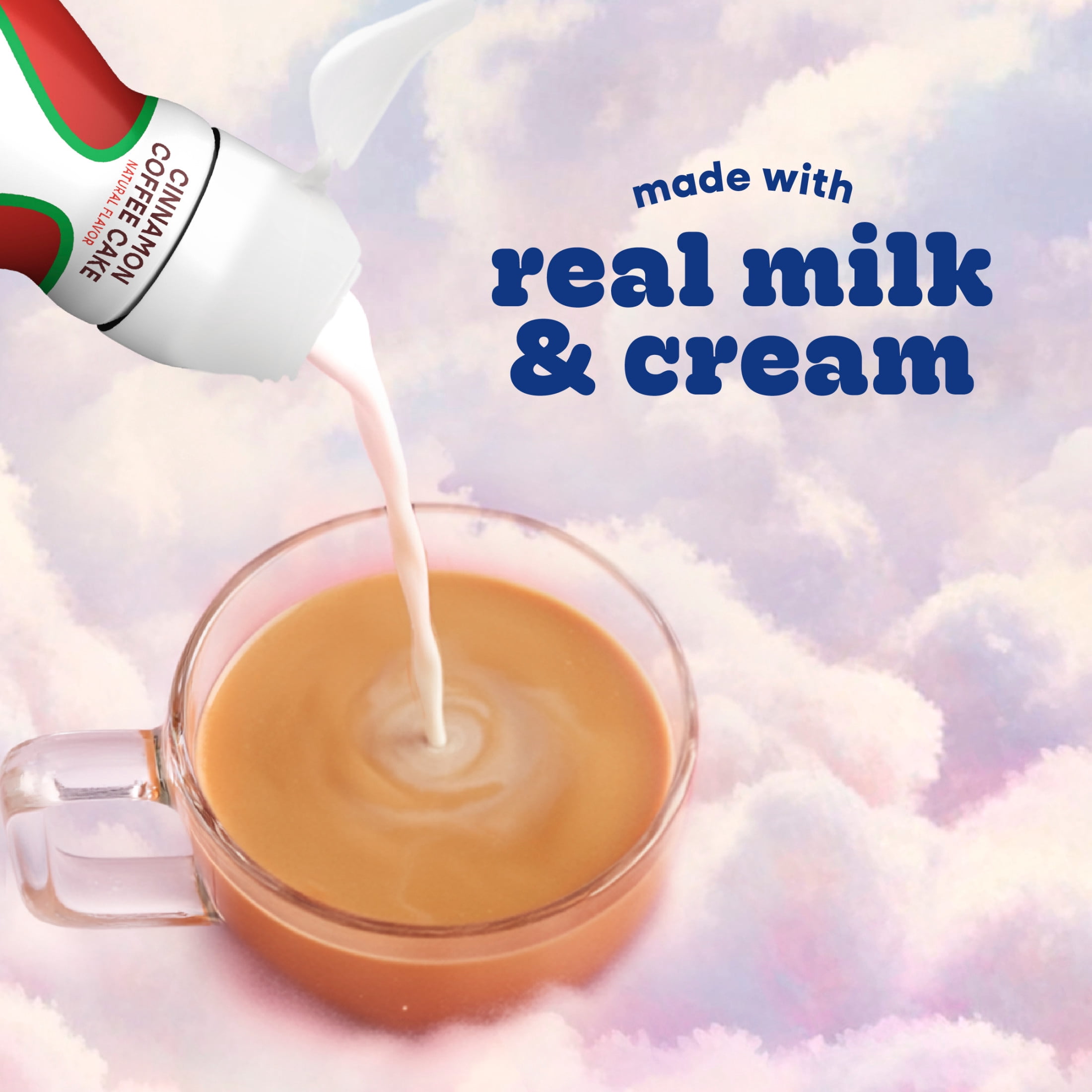 Coffee mate Natural Bliss, Sugar Free, Cinnamon Coffee Cake, Dairy, Refrigerated Creamer, 32 fl oz Bottle