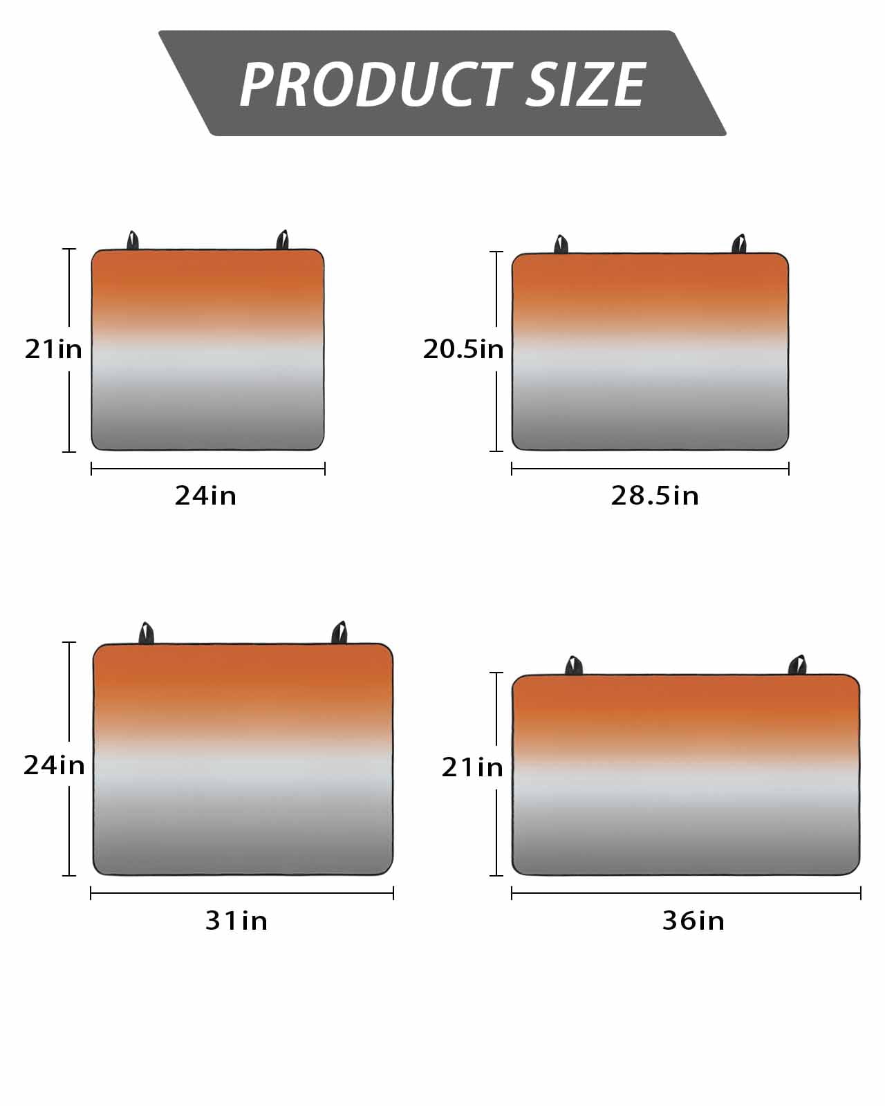 Stove Top Covers for Electric Stove, Burnt Orange Gray Ombre Glass Stovetop Cover Protector, Modern Gradient Abstract Art Induction Cooktop Protector Oven Mat for Kitchen Countertop 31"x24"