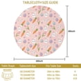 thumbnail image 3 of Easter and Bunny Paws Pink Pattern Round Tablecloth 60", Wrinkle-Resistant Wipeable Cover for Kitchen, Dining, Picnic & Patio, 3 of 6