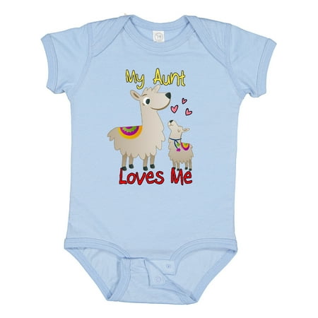 

Inktastic My Aunt Loves Me Llama Gift Baby Boy or Baby Girl Bodysuit